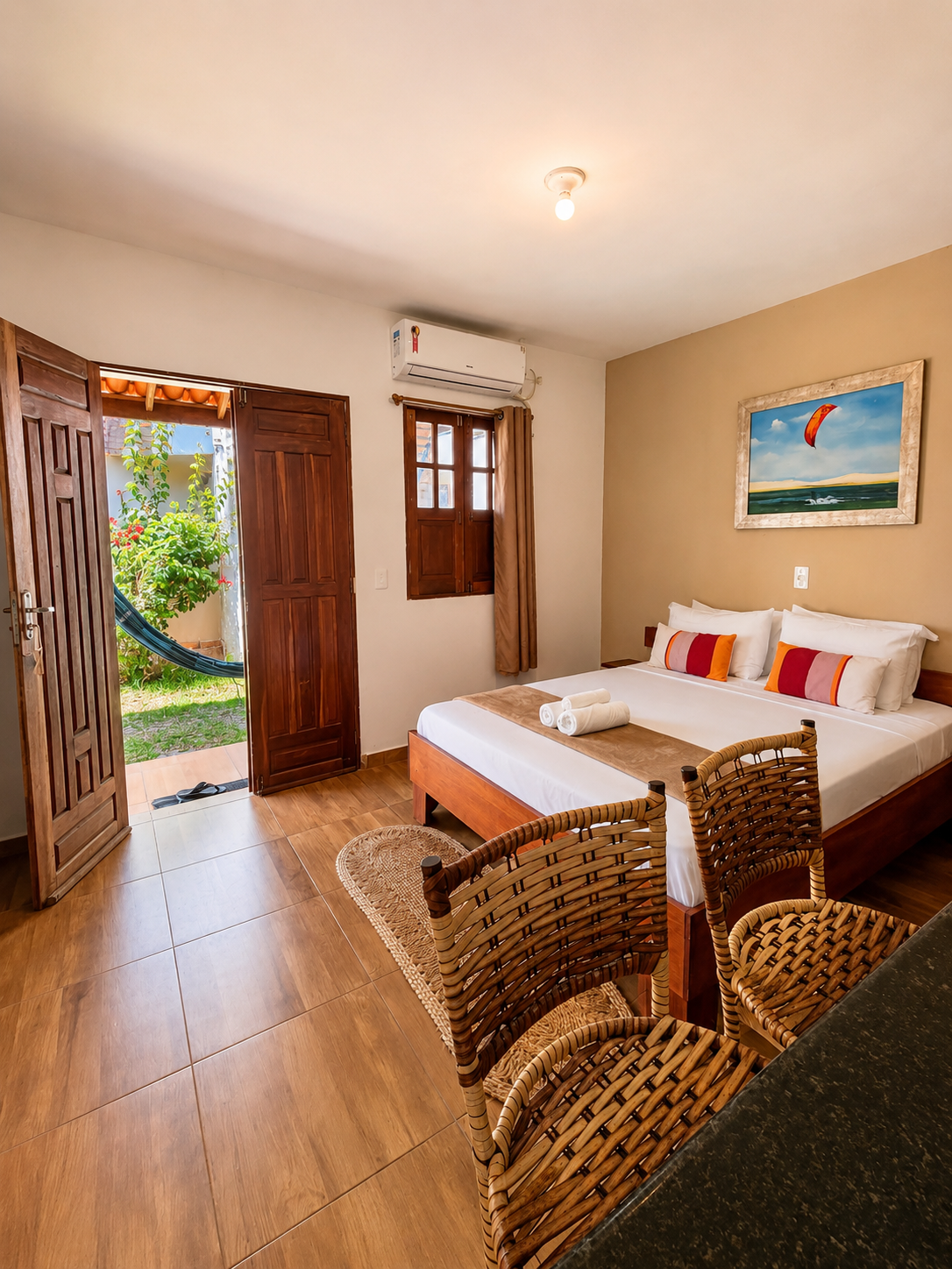 Cama de casal do Quarto Duplo Confort